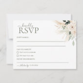 Groen Bloemen Bruiloft RSVP Briefkaart Victoria (Voorkant)
