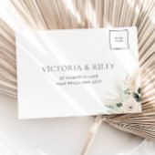 Groen Bloemen Bruiloft RSVP Briefkaart Victoria