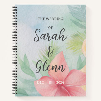 Groen Bloemen Bruiloft Souvenir Notitieboek
