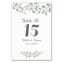 Groen Bloemen Bruiloft Tafel Kaart