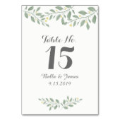 Groen Bloemen Bruiloft Tafel Kaart (Achterkant)