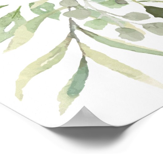 Groen Bloemen Bruiloft Welkomstbord Poster