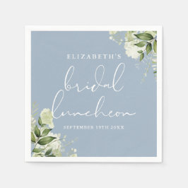 Groen Bloemen Dusty Blauw Bruids Luncheon Servet
