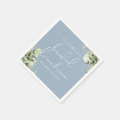 Groen Bloemen Dusty Blauw Bruids Luncheon Servet (Hoek)