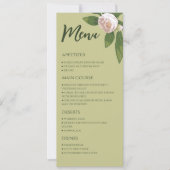 Groen Bloemen Eenvoudig Elegant Trouwmenu (Voorkant)