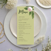 Groen Bloemen Eenvoudig Elegant Trouwmenu