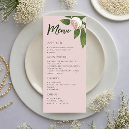 Groen Bloemen Eenvoudig Elegant Trouwmenu