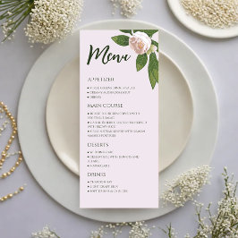 Groen Bloemen Eenvoudig Elegant Trouwmenu