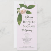 Groen Bloemen Eenvoudig Elegant Trouwprogramma (Voorkant)