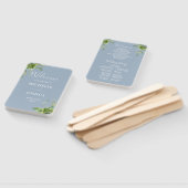 Groen Bloemen Elegante Dusty Blue Wedding Program Handwaaier (Niet-gemonteerd)