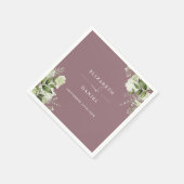 Groen Bloemen Elegante Mauve Bruiloft Servet (Hoek)