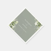 Groen Bloemen Elegante Salie Groene Bruiloft Servet (Hoek)