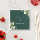 Groen Bloemen Elegante Smaragd Bruiloft Servet (Insitu)