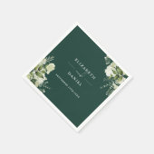 Groen Bloemen Elegante Smaragd Bruiloft Servet (Hoek)