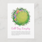 Groen, bloemen en lef, dag van de aarde elke dag briefkaart (Voorkant)