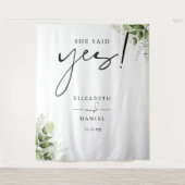 Groen Bloemen Engagement Party Achtergrond Wandkleed (Voorkant)