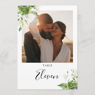 Groen Bloemen Foto Tafelnummer