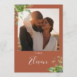 Groen Bloemen Foto Terracotta Tafelnummer