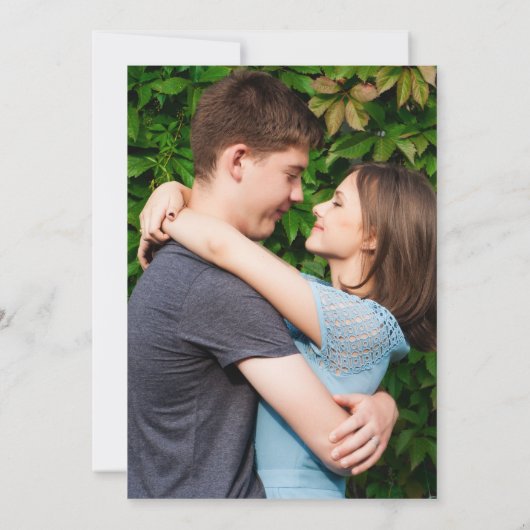 Groen Bloemen Foto Trouwavond Party Kaart (Achterkant)