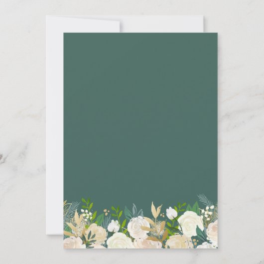 Groen Bloemen Goud Geometrische Graduation Party Kaart (Achterkant)