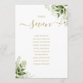 Groen Bloemen Goud Zitplattegrond Tafelnummer (Voorkant)