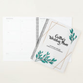 Groen Bloemen Gouden Folie Bladeren Bruiloft Plann Planner (Display)