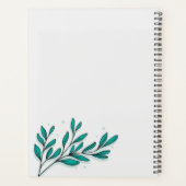 Groen Bloemen Gouden Folie Bladeren Bruiloft Plann Planner (Achterkant)