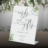 Groen Bloemen Hart Script Kaarten en geschenken Reclamebord Met Voetstuk