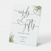 Groen Bloemen Hart Script Kaarten en geschenken Reclamebord Met Voetstuk (Voorkant)