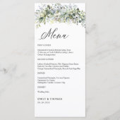 Groen Bloemen Huwelijksceremonie Menu (Voorkant)
