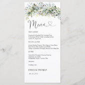 Groen Bloemen Huwelijksceremonie Menu (Voorkant)