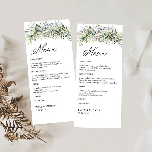Groen Bloemen Huwelijksceremonie Menu