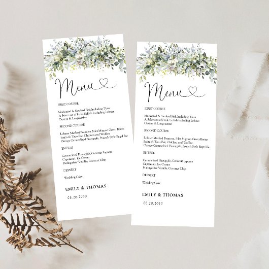 Groen Bloemen Huwelijksceremonie Menu