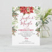 Groen Bloemen Jingle & Mingle Winter Kerstmis Kaart (Staand voorkant)