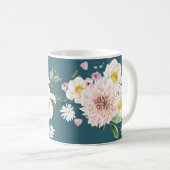 Groen, Bloemen Koffie T-shirt Mok Drinkware (Voorkant rechts)