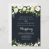 Groen Bloemen Koninklijk Blauw Voor & Achterbruilo Kaart (Voorkant)