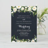 Groen Bloemen Koninklijk Blauw Voor & Achterbruilo Kaart (Staand voorkant)