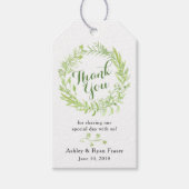 Groen Bloemen krans bruiloft dank u Cadeaulabel (Voorkant)