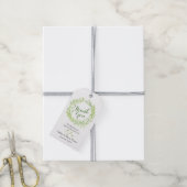 Groen Bloemen krans bruiloft dank u Cadeaulabel (Met Touw)