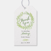 Groen Bloemen krans Vrijgezellenfeest dank u Cadeaulabel (Voorkant)