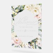 Groen Bloemen Lijst bruiloft Welkom Acryl Teken Acryl Bord (Hoek)