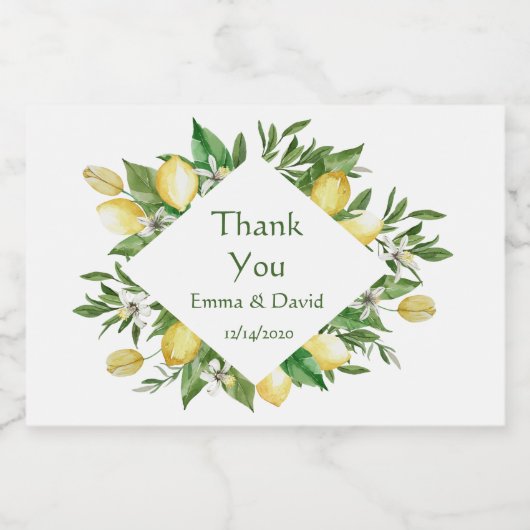 Groen Bloemen Mini Mousserende Wijnfles Etiket (Enkel label)