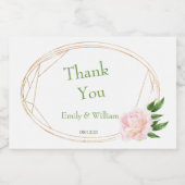 Groen Bloemen Mini Mousserende Wijnfles Etiket (Enkel label)