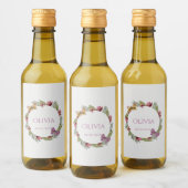 Groen Bloemen Mini Wijnflessen Label Wijn Etiket (Flessen)