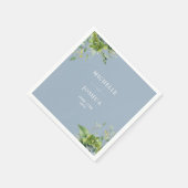 Groen Bloemen Modern Dusty Blue Wedding Servet (Hoek)