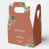 Groen Bloemen Moderne Terracotta bruiloft Bedankdoosjes (Geopend)