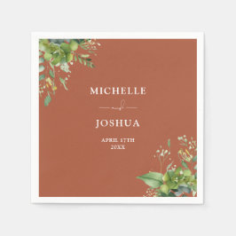 Groen Bloemen Moderne Terracotta bruiloft Servet