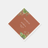 Groen Bloemen Moderne Terracotta bruiloft Servet (Hoek)