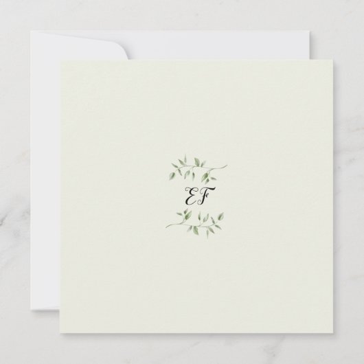 Groen Bloemen Monogram Bruidsmeisjes Luncheon Kaart (Achterkant)