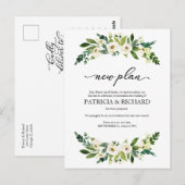 Groen Bloemen Nieuw Plan Huwelijk Uitstel Briefkaart (Voorkant / Achterkant)